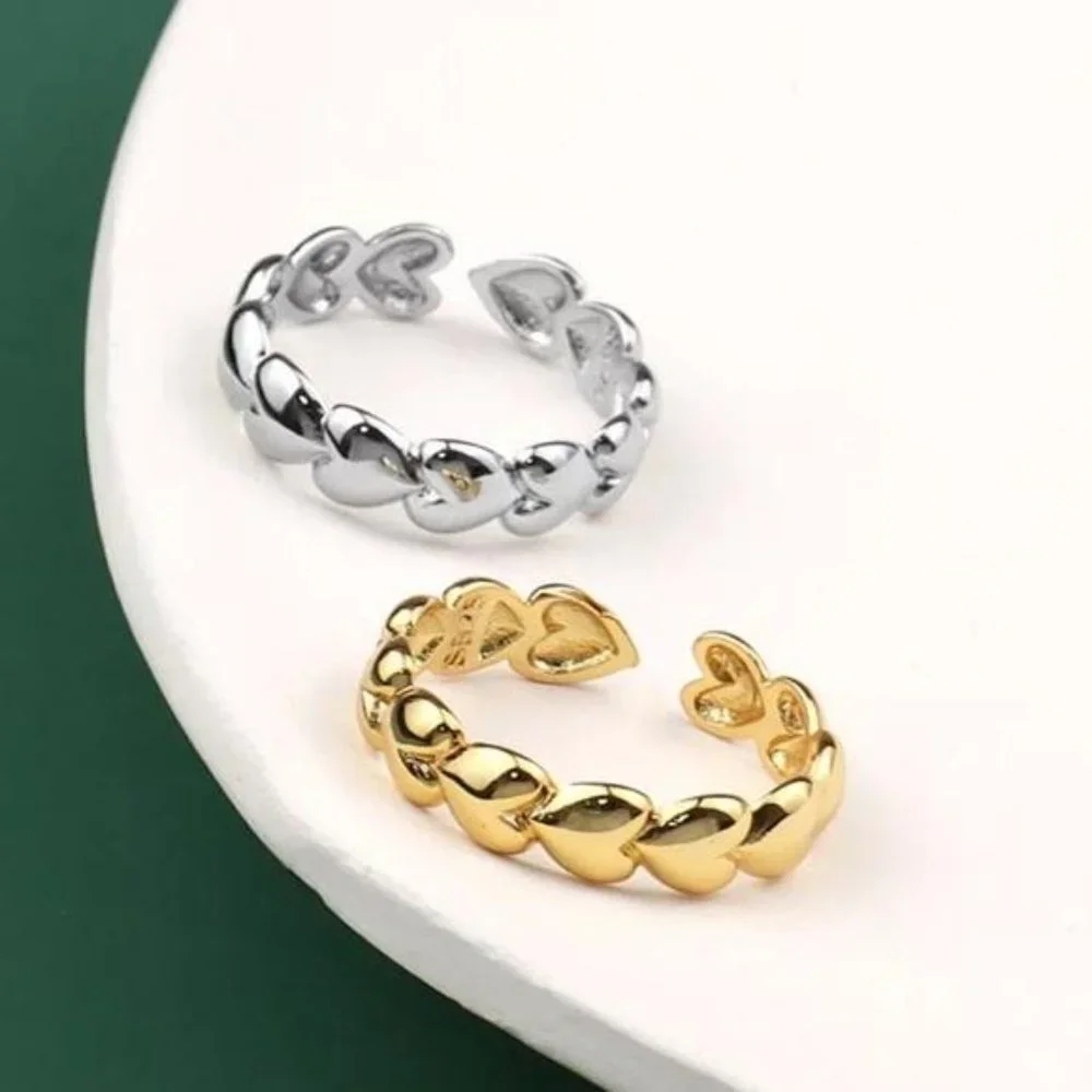 NEW 925 STERLING SILVER ADJUSTABLE HEART RING - Picture 3 of 5